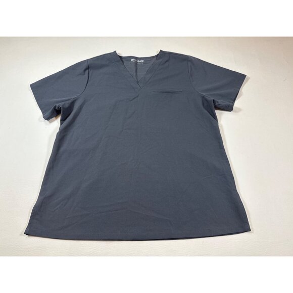 Mandala Tops - Mandala Equa-Tek Gray V-Neck Short Sleeve Scrub Top Size L (LL287)